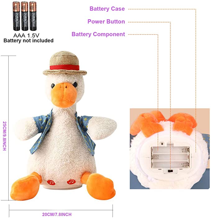 Dancing and talking duck toy